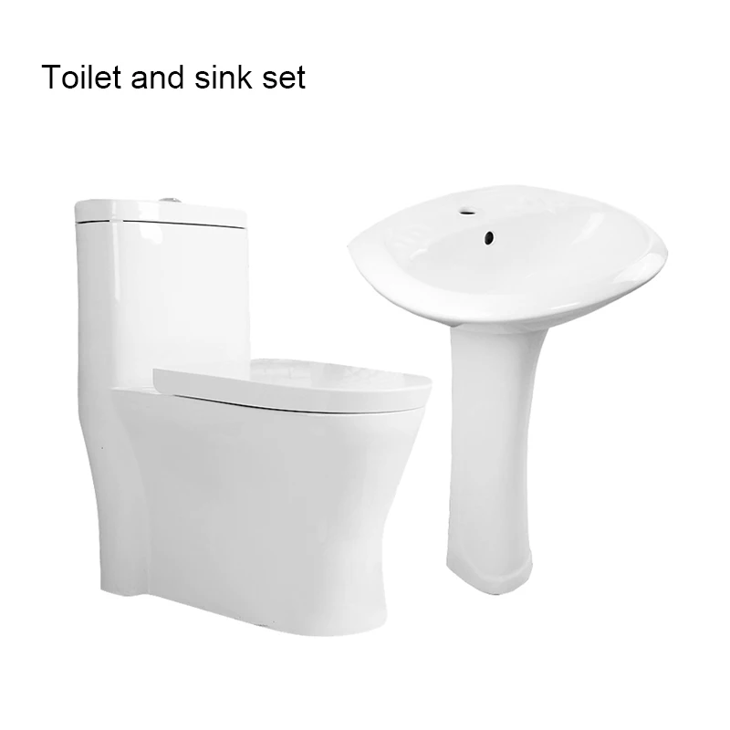Original Factory Sanitaryware One Piece Toilets Pedestal Wash Basin Bathroom Toilet And Sink Set