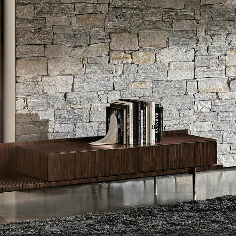 High-end customization house use living room TV stand modern Italian brand design wooden center TV cabinet