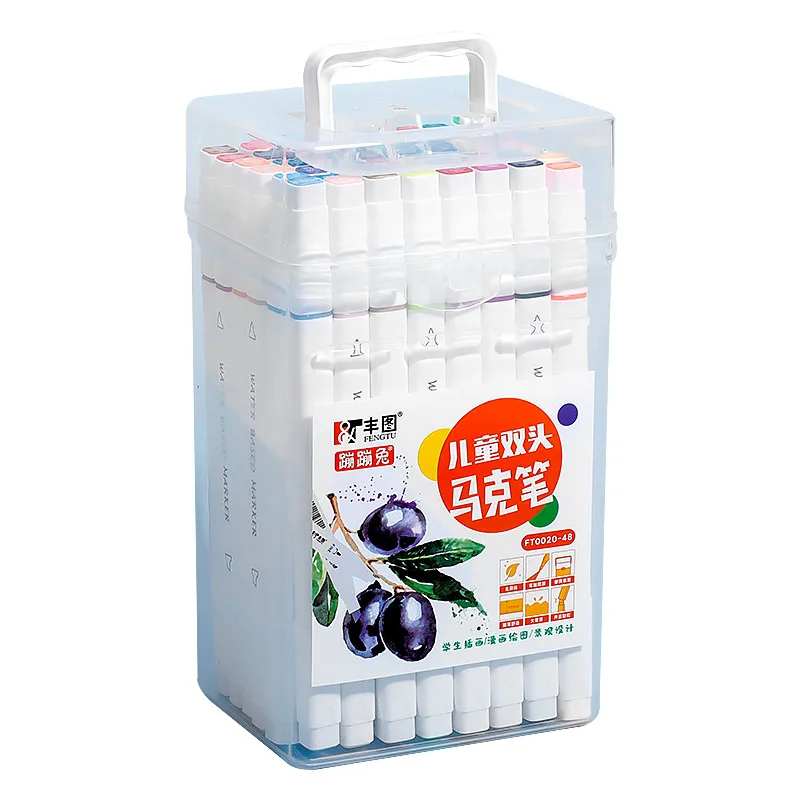 Water Color Real Refillable Marker Dual Brush Pen Art Markers Bag Set Painting OEM PVC Multpile Color Double Headed Marker Pen