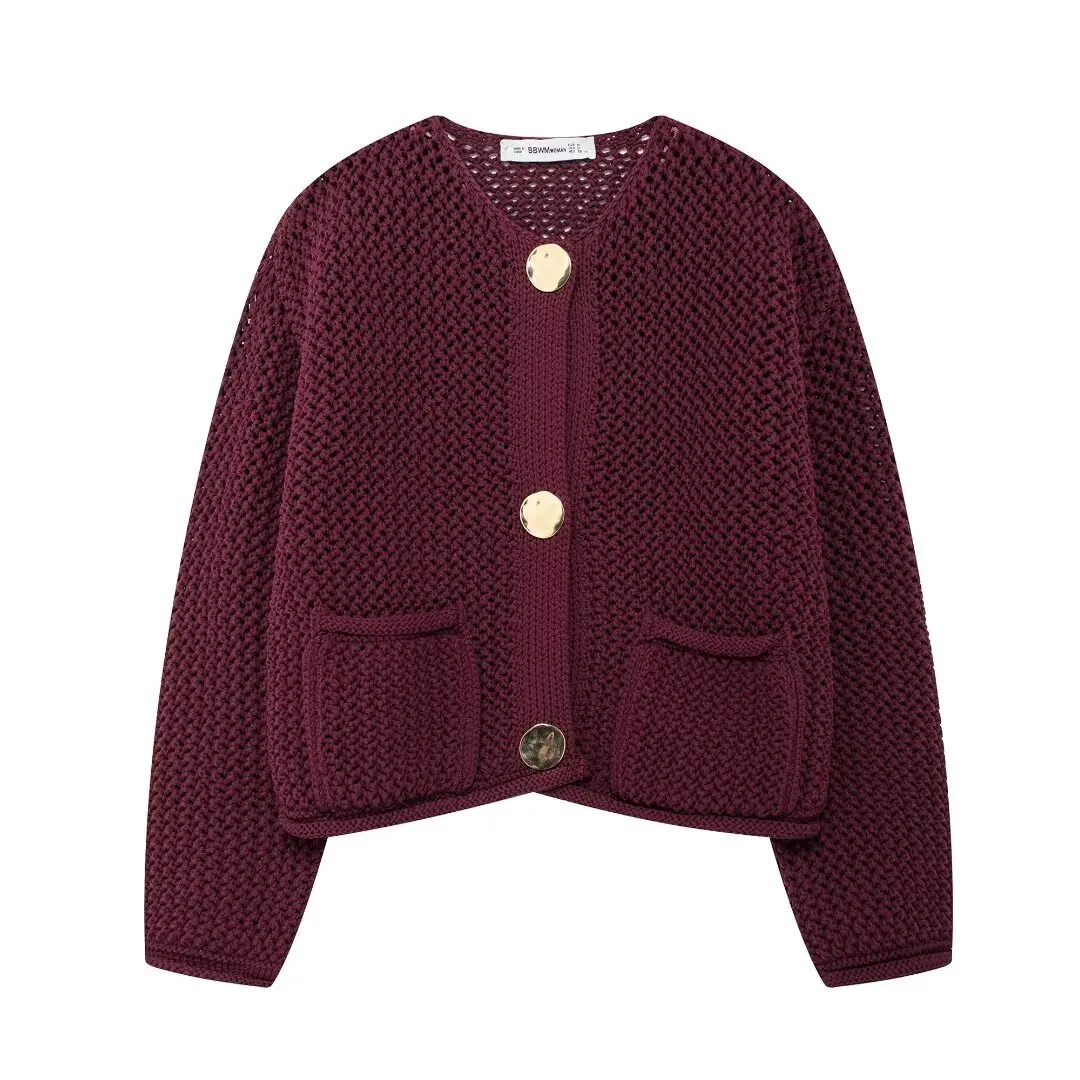 YY4227 fashion fall 2024 women clothes knit long sleeve cardigans elegant ladies cardigan sweaters