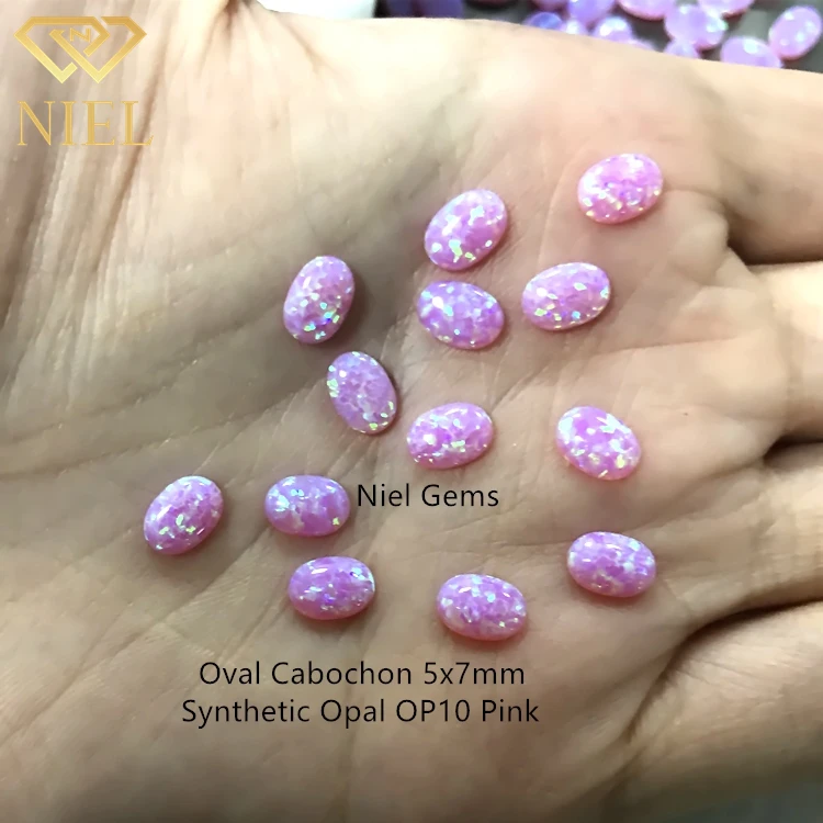 Colorful synthetic stones price rainbow niel gems cabochon fire opals for sale gems pink opal loose stone