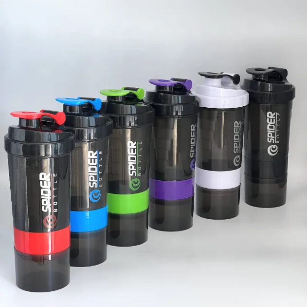 3 Layers Blender Shaker Protein Bottle Powder Shake Cup Water Bottle Plastic Mixing Cup Body Building Exercise Bottle