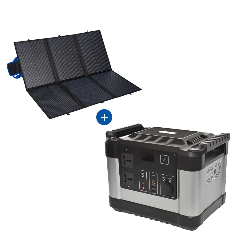 
200W Foldable Solar Panel And 1000W Portable Power Station For Outdoor Camping 