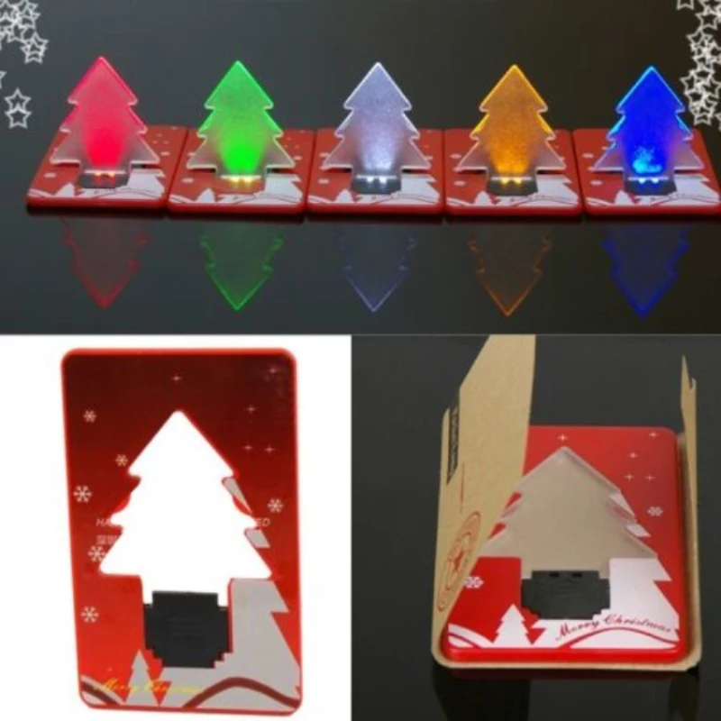 mini Fancy Lights Portable Pocket Credit Card Lamp Wallet Night Light Christmas Promotion Gift Foldable Lighting