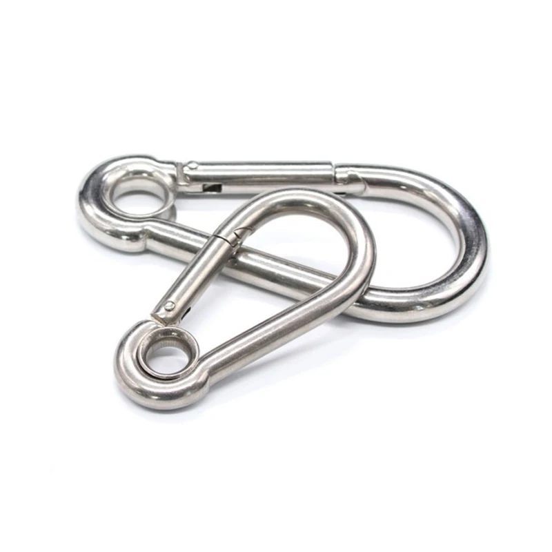 Боху, высокопрочная нержавеющая сталь, 304 316 карабин, пружинный зажим с защелкивающимся крючком