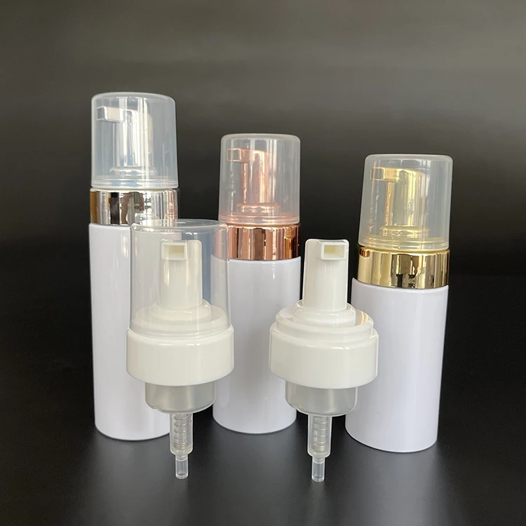 Wholesale 50ml 100ml Clear Dispenser Soap Foam Foaming Pump Bottle with Transparent Caps