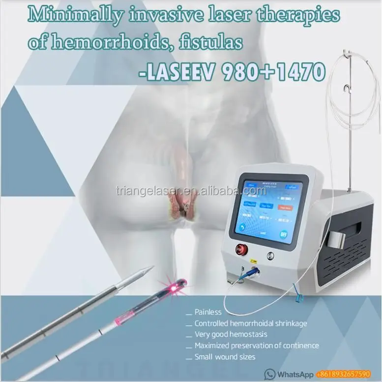 2023 factory price fiber laser 1470nm 980nm proctology equipment for hemorrhoids anal fistula removal