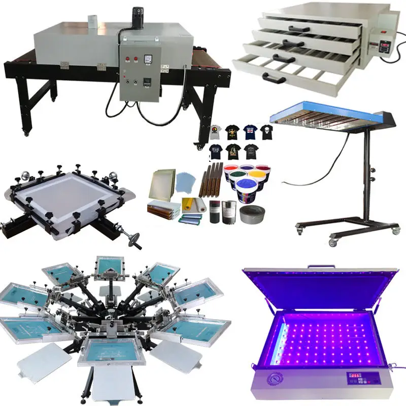 8 color 8 head screen printing machine complete kit RUIDA 8 color 8 head screen printing machine