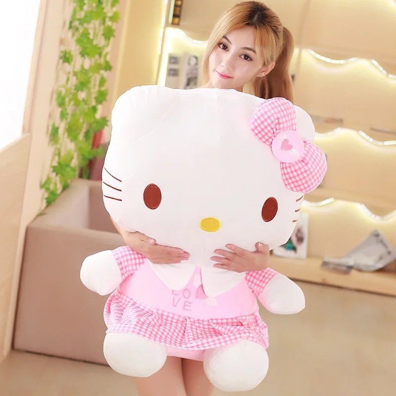 Big Size Sanrioed Plush Hello Kt Plush Room Decor Plushies Kawaii Dolls Hello Kt Stuffed Animal Toy Rag doll Home Xmas Gift