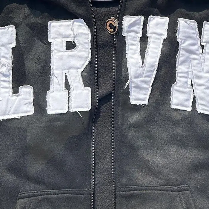 High Quality Heavyweight Cotton French Terry Custom Zip Up Distressed Acid Washed Sun Fade Men Vintage Hoodie