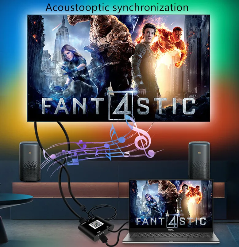 Best Selling Sync Box IP65 Led Strip Lamp 30Pcs/m RGBIC SDM5050 Monitor Back Lights TV Box H-DMI Wifi