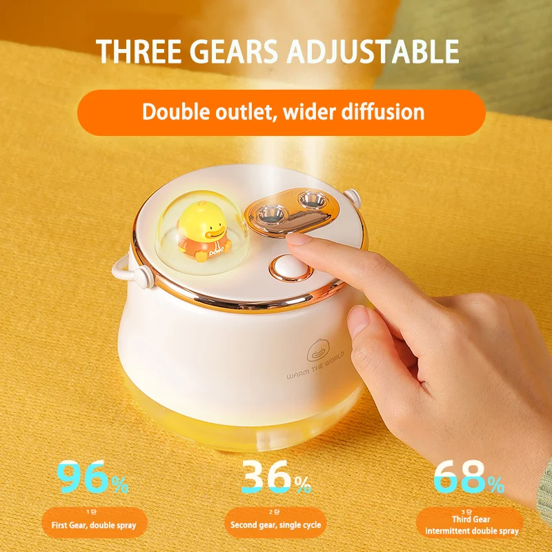 Cute Double Spray Humidifier Intelligent Atomizer Vaporizer Portable Home Appliance Humidifier