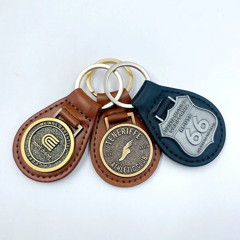 Manufacturer of Car Key chain Custom metal Logo Key ring Leather Key Chains Ring Luxury Pu Leather Keychain