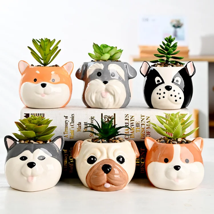 Wholesale Garden Supplies Cute Mini Small Flower Pots & Planters Animal Set Succulent Planter Ceramic Flower Pot Plant Pots