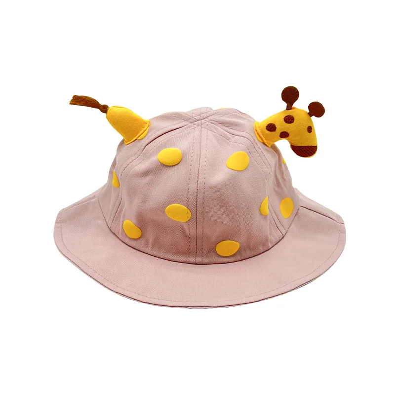 Summer cute baby sun protection bucket hat giraffe animal cartoon outdoor large brim sun visor bucket hat