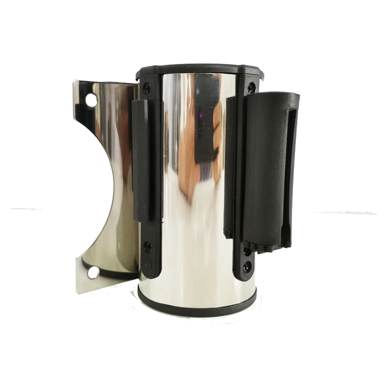 Wall Mounted Crowd Control Retractable Belt Barriers With Steel Case