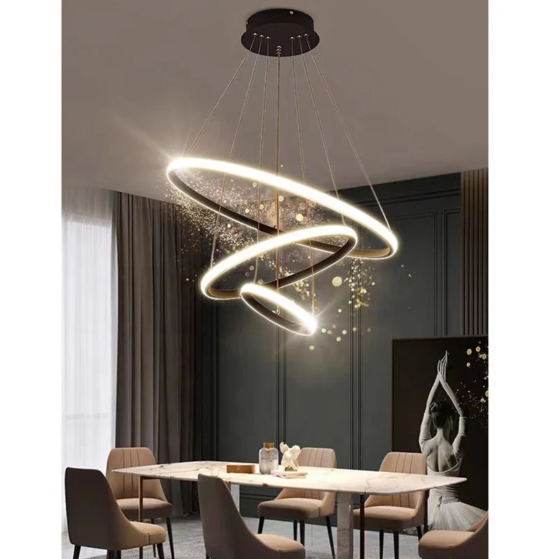 Ring Circle Decorative Modern Bedroom Living Dining Room LED Hanging Chandelier Pendant Light For Home Ceiling