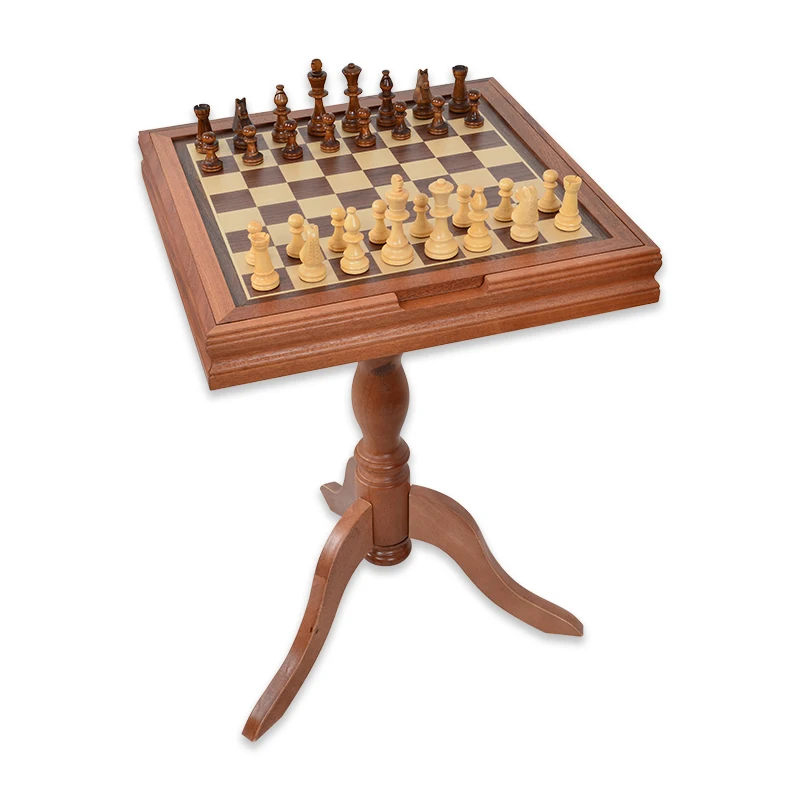 3IN1 Chess Wooden Table Games Chess Backgammon Table