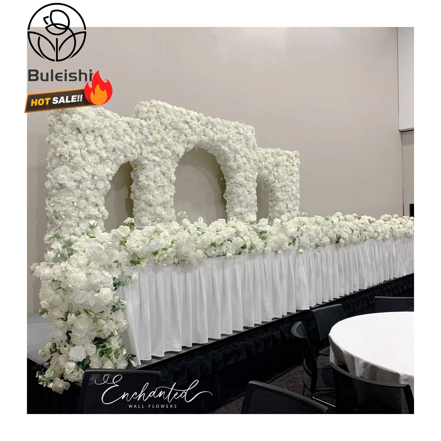 The best price  silk flower artificial flower table runner floor Wedding Decoration Road Guide Wedding arch flower row