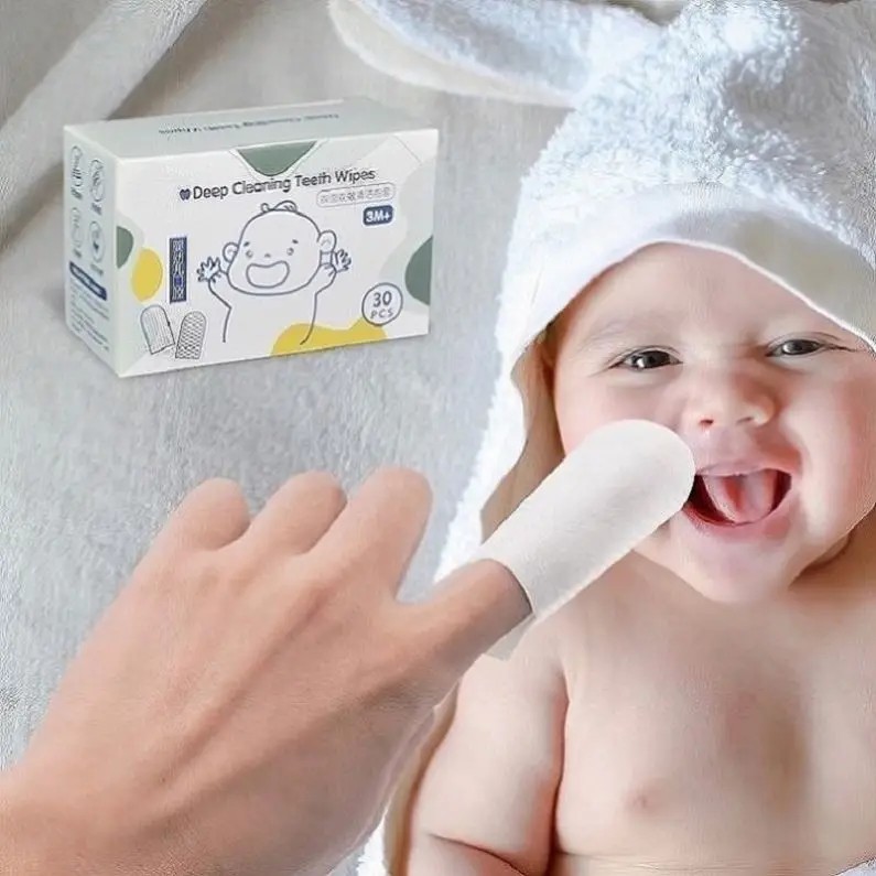 Custom  Baby Toothbrush Kid Deep Teeth Cleaning Pad Disposable Baby Finger Shields