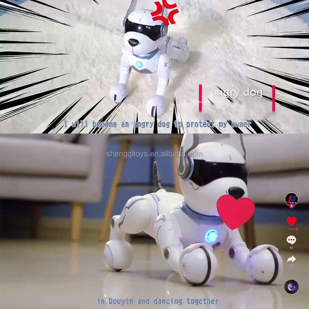 Lucky Toys Programmable Robotic Dog Toy  Remote Control Pet with Touch Function Voice Control for Kids