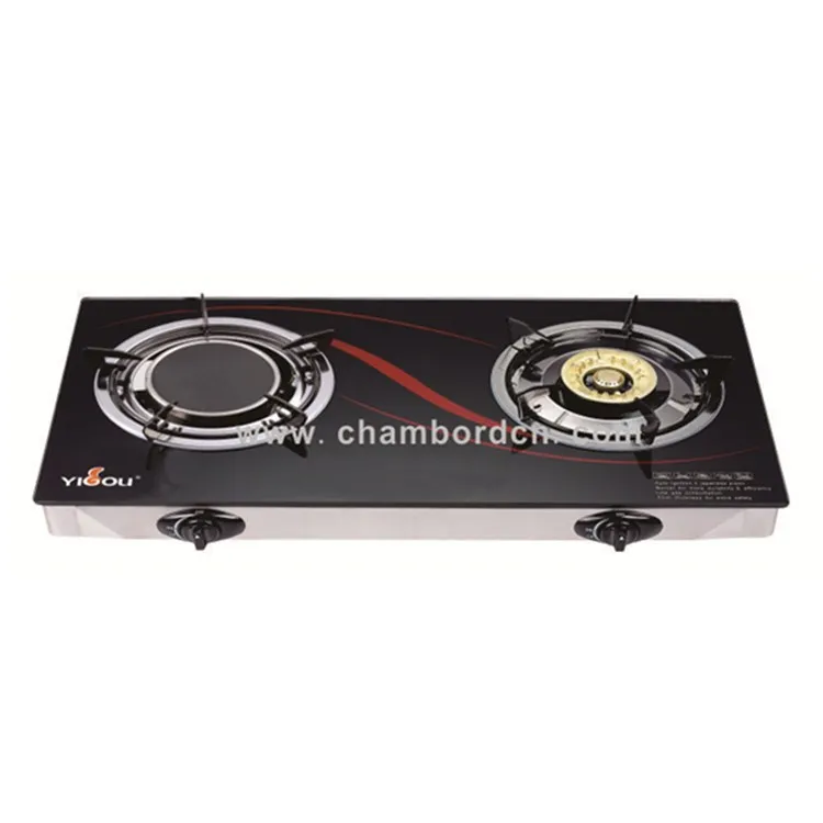 
Tempered Glass Cast Iron Burner with Brass Cap Infrared Cap Stainless Steel Table Gas Cooker Gas Cook Top 