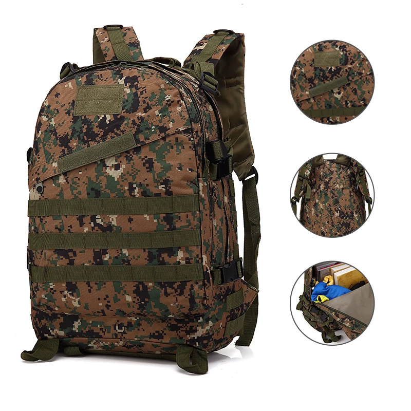 Trekking 40L Waterproof Camouflage 900D Oxford Camping Climbing Sport Travel Molle Rucksack Outdoor 3D Tactical Backpack