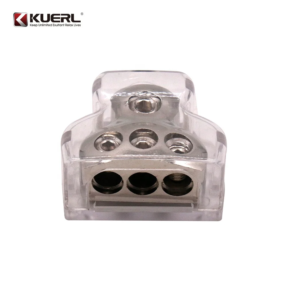 Автомобильная аудиорозетка распределителя питания 1 * 2GA in-3 4GA out Силовая розетка из цинкового сплава автомобильный модуль распределения