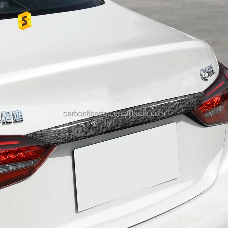 ES Car Trunk Bright Strip Decoration Real Carbon Fiber Exterior Accessories For Infiniti Q50 Q50L