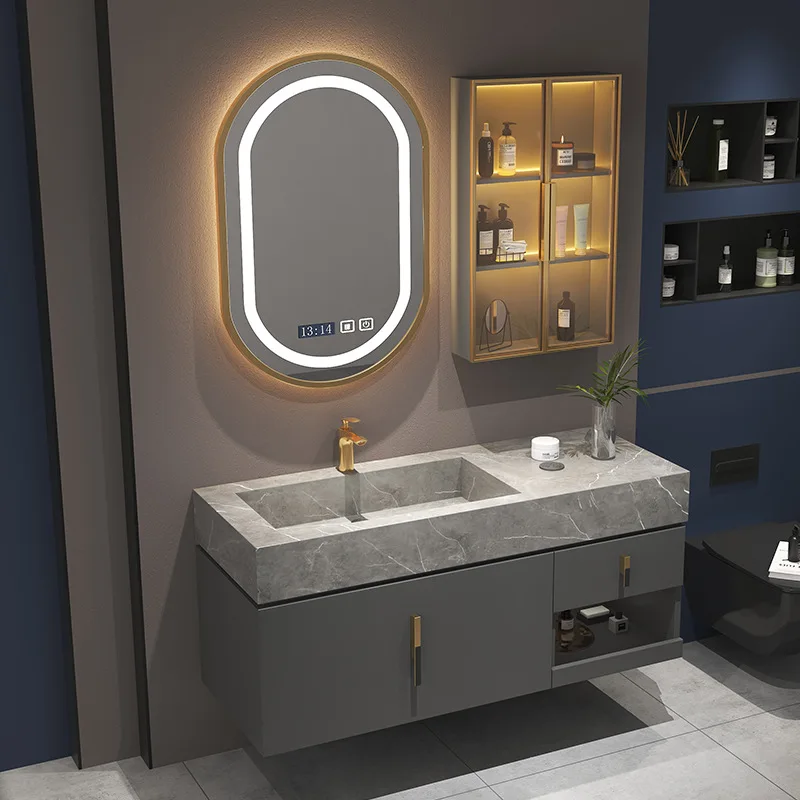 Custom floating bathroom cabinets vanity modern design size 30/34/36/42 inch with sinks in wood or stainless steel