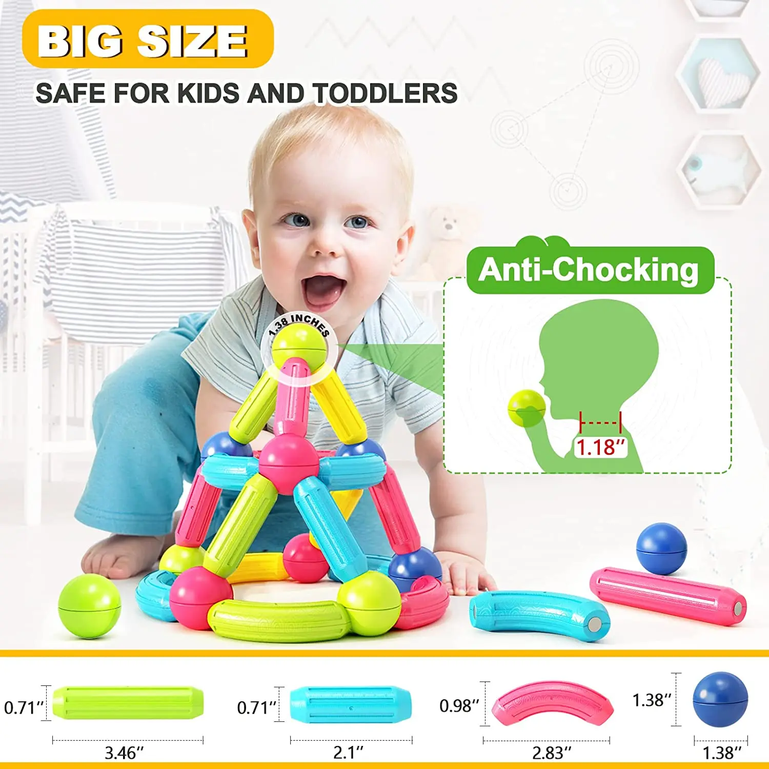 2023 Hot Selling Kids Montessori Magnetic Rod Sticks And Balls Magnet Toy Building Blocks Other Educational Toys For Children