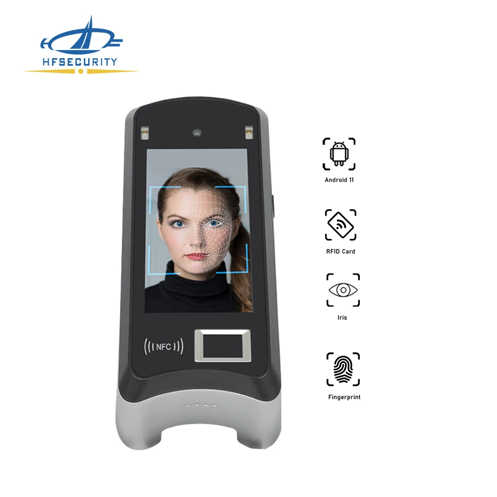 The Newest HFSecurity X05 Android 11 System Card Fingerprint Time Attendance Face Recognition Access Control for subway