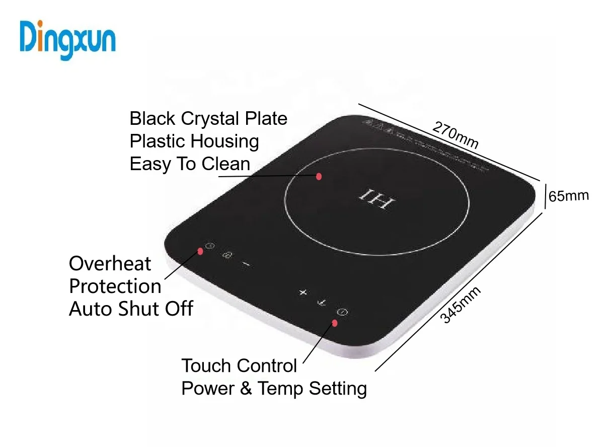 Household Induction Cooker 2200W Heating Plate Electromagnetic Oven Electric Stove Cooking Machine Waterproof Touch Control