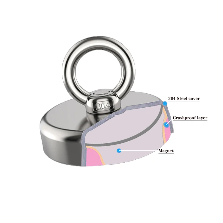 D120 Super Strong Powerful Magnet Fishing Magnet with Eyebolt Pulling Force Salvage pot Magnetic