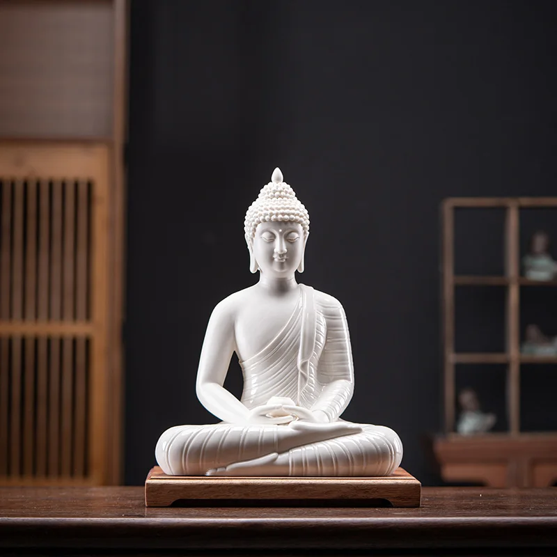 Юго-Восточная Азия Тай керамическая статуэтка Будды (сделай сам) со светодиодной лампой с легкий горелки Шакьямуни Amida знахаре татхагата украшение