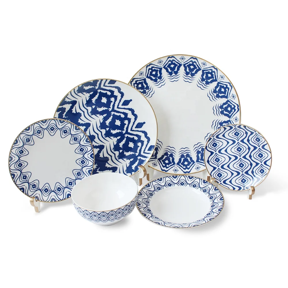 Ali baba com wholesale luxury gold dinnerware sets 26pcs porcelain dinner sets wedding plates sets