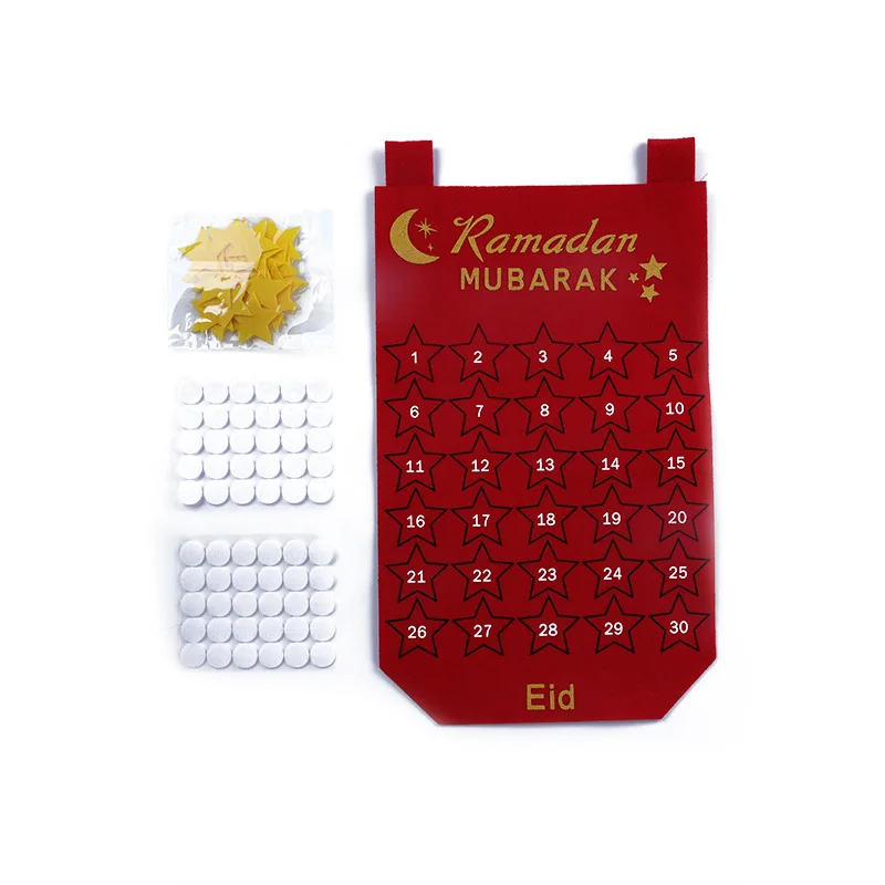 2022 Ramadan Mubarak Gift Home Decoration Muslim Ramadan Advent Fabric Wall Calendar