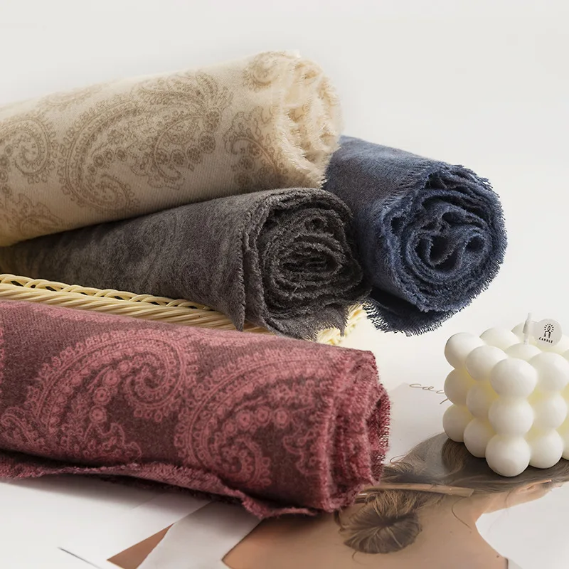 Wholesale winter scarves Imitation cashmere shawls women retro cashew flower ethnic scarf shawls