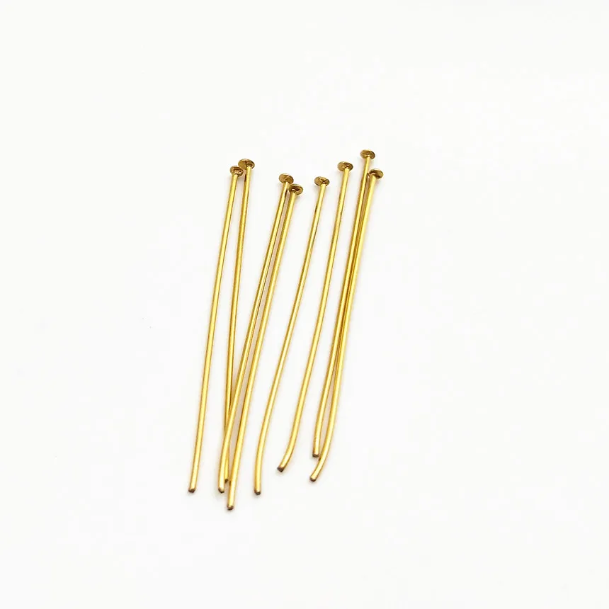Stainless Steel Vacuum Plated 18K Gold Flat Head Needle Beading Needle 9 Word Needle DIY Jewelry Accessories