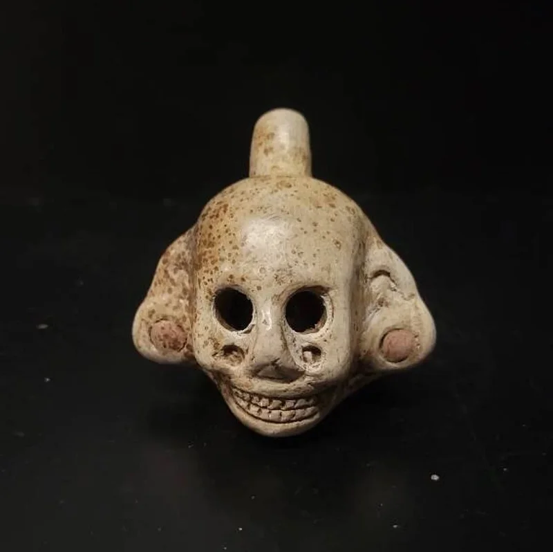 Ceramic black scream whistle aztec death screaming