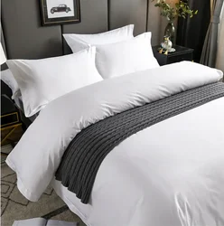 luxury hotel white 100% cotton bed linen bedding sheet set