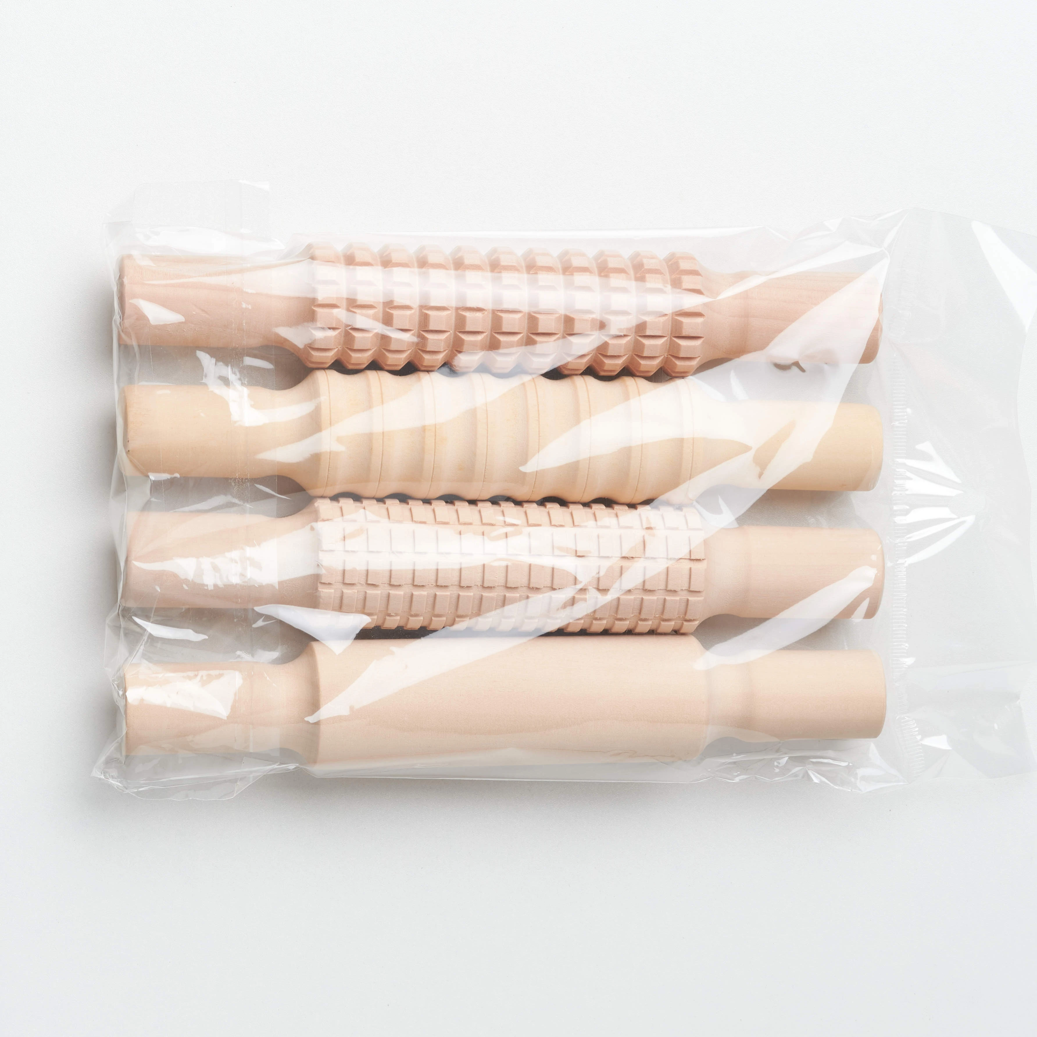 Diy  Kitchen  Solid Lotus Wood Dough Roller,Child Mini Pasty Roller Stock Set Of 4pcs Wooden Rolling Pins