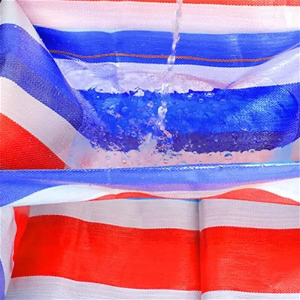blue white red stripes tarp plastic tarpaulin pe tarpaulin roofing cover waterproof pe mulch striped pe stripes tarpaulin
