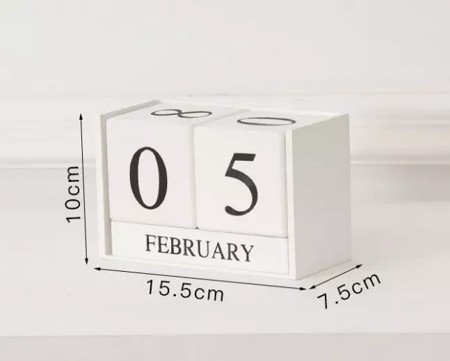 Calendario Wood Home Decor Calendar Block Perpetual Polygon Cube Desk Wooden Block Calendar