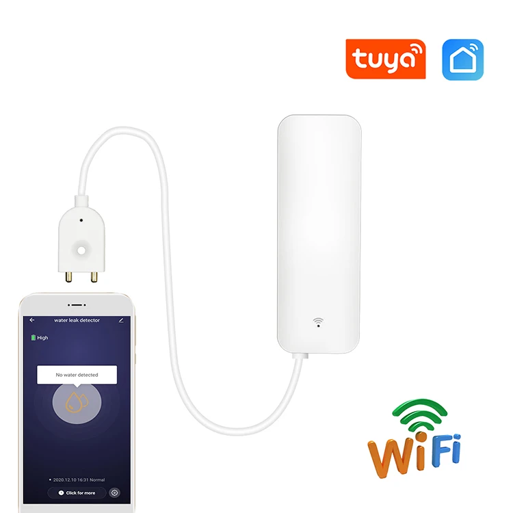 P66 Waterproof Water Immersion Remote Control Home Security Tuya Smart WIFI Water Leak Flow Sensor