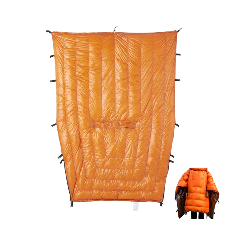 custom Outdoor travel camping compress wearable ultralight waterproof feather blanket duck down goose down sleeping bag