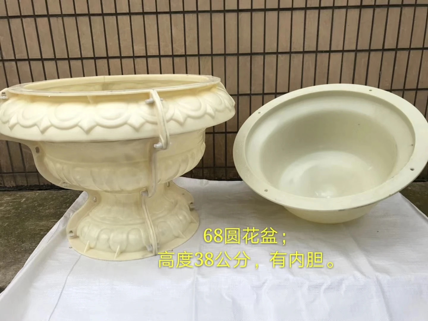 RF concrete big flower pot silicone moulds precast fibreglass planter pot moulds