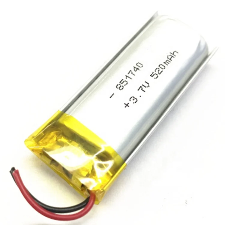 Manufacturer 851740 3.7v lithium polymer battery 520mAh battery 500mAh Elec-BT headphones wireless 801740