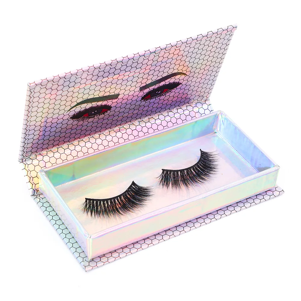 Natural style faux mink lashes wholesale 3d fluffy full strip eyelashes black cotton band false eye lashes