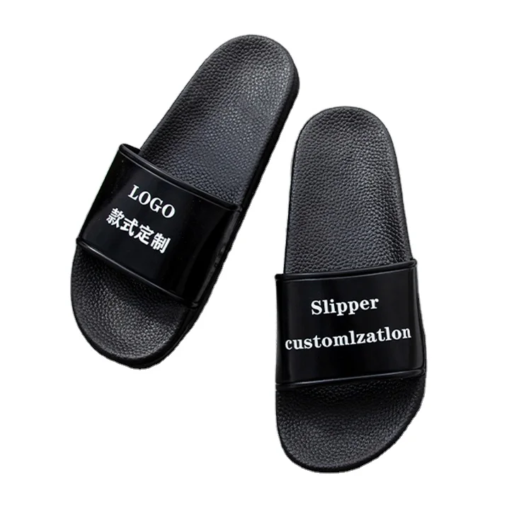 Manufacturer Hotel Slipper Brand Logo Shoes Custom Print Design Men Sandal Slides Rubber Embossed Custom Logo Slippers Women Men